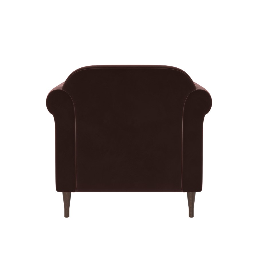 Chocolate Brown Velvet Armchair - Ramona