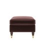 Chocolate Brown Velvet Traditional Footstool – Ramona 