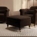 Chocolate Brown Velvet Footstool - Ramona