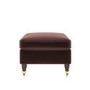 Chocolate Brown Velvet Traditional Footstool – Ramona 