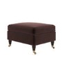 Chocolate Brown Velvet Traditional Footstool – Ramona 