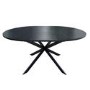 Round to Oval Black Wooden Extendable Dining Table with Black Legs - Seats 4-6 - Reine