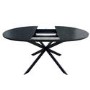 Round to Oval Black Wooden Extendable Dining Table with Black Legs - Seats 4-6 - Reine