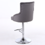 Light Grey Velvet Adjustable Bar Stool - Rocco