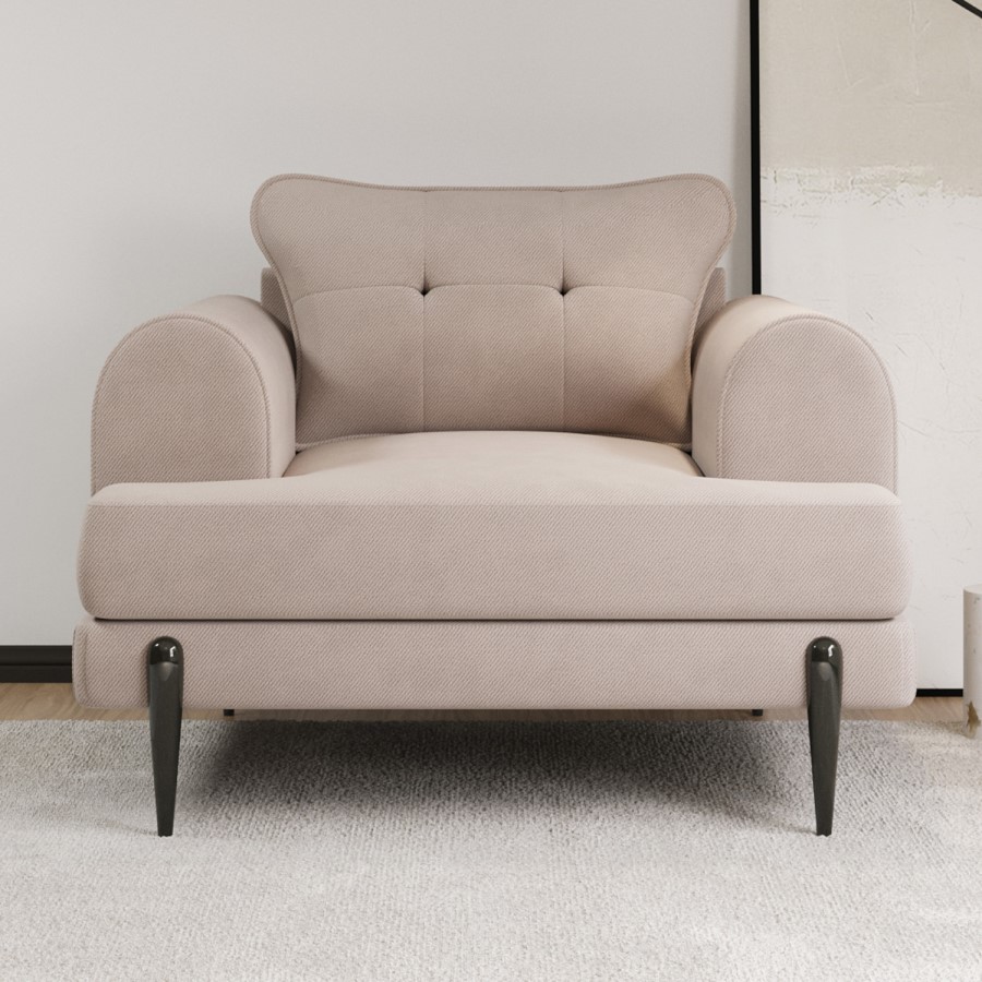 Beige Fabric Armchair - Rosie