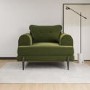 Olive Green Velvet Armchair - Rosie