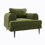 GRADE A1 - Olive Green Velvet Armchair - Rosie