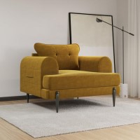 ALMOST PERFECT - Mustard Velvet Armchair - Rosie ALMOST PERFECT - Mustard Velvet Armchair - Rosie