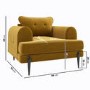 Mustard Velvet 3 Seater Sofa and Armchair Set - Rosie