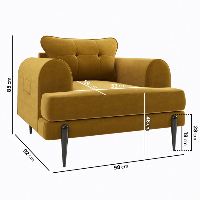 ALMOST PERFECT - Mustard Velvet Armchair - Rosie