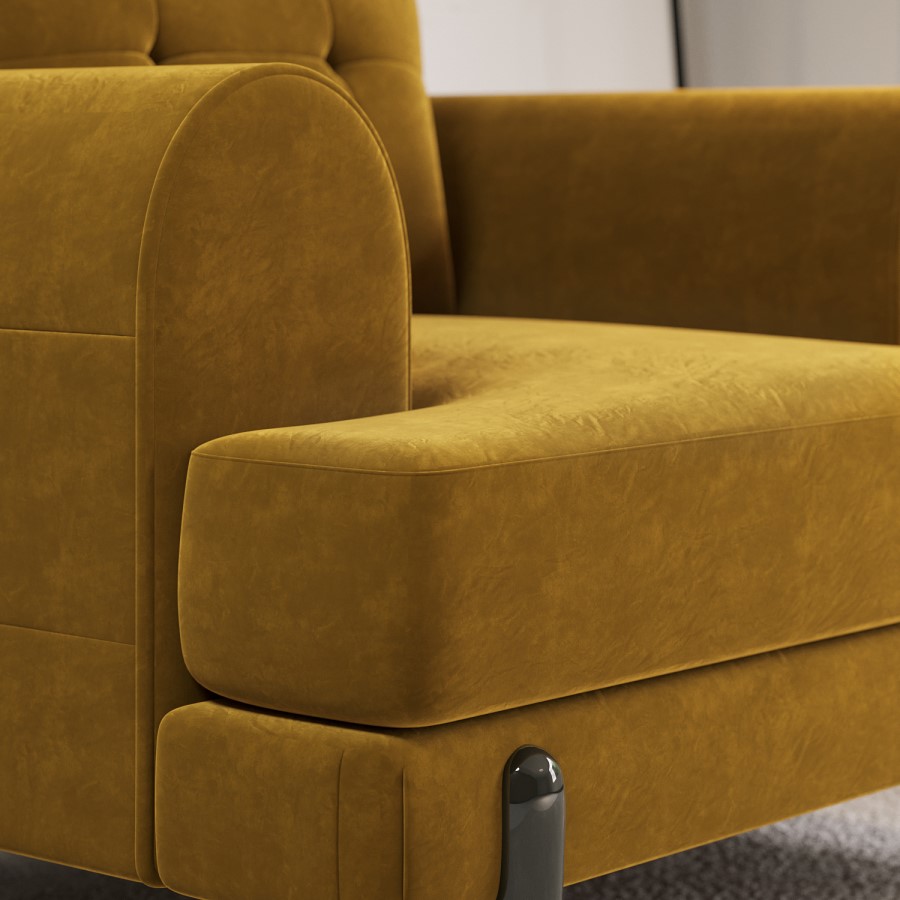 Mustard Velvet Armchair - Rosie