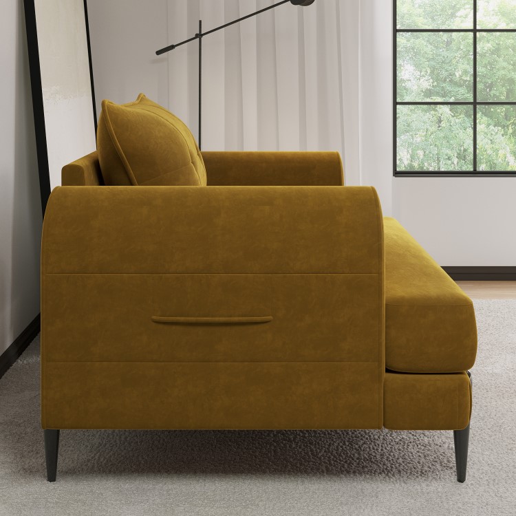 ONLY OPENED - Mustard Velvet Armchair - Rosie