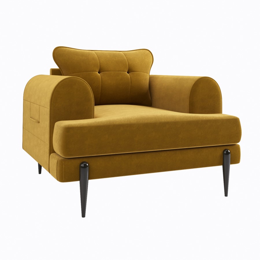Mustard Velvet Armchair - Rosie