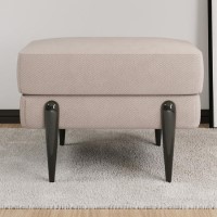 Small Beige Fabric Footstool - Rosie