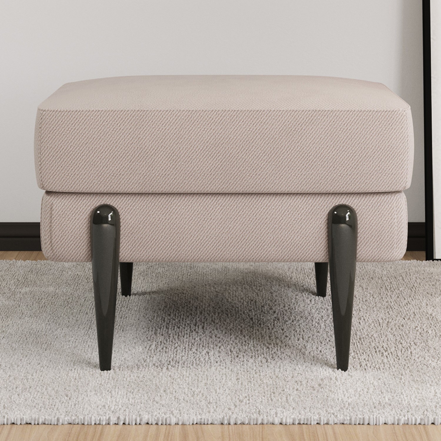 Photo of Small beige fabric footstool - rosie