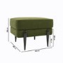 Olive Green Velvet 3 Seater Sofa Armchair and Footstool Set - Rosie