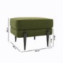3 Seater Sofa and Footstool Set in Green Velvet - Rosie