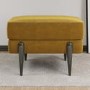 Mustard Velvet 3 Seater Sofa and Footstool Set - Rosie