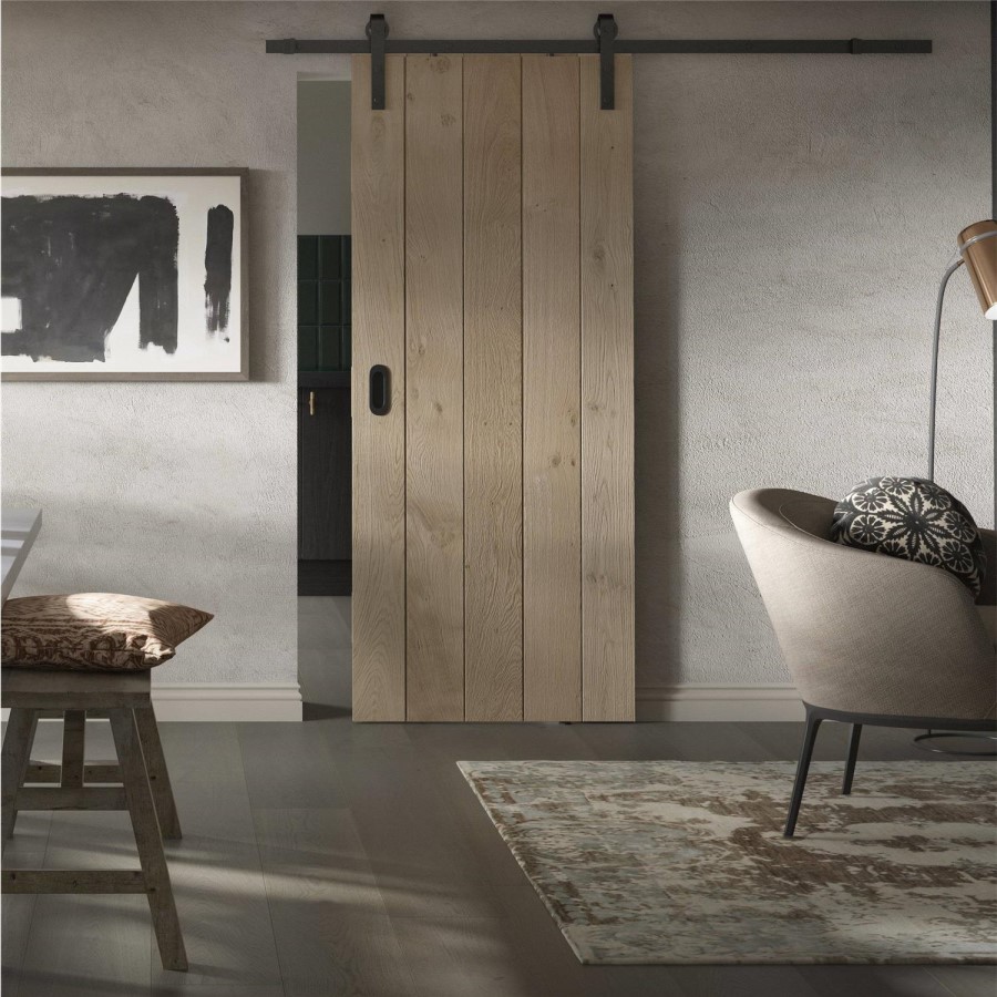 Rustic Oak Ledged Internal Door - Unfinished, 1981 x 610 x 40 mm