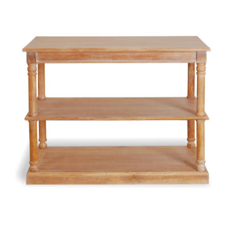 Venice Console Medium Teak Washstand with 2 Open Shelves