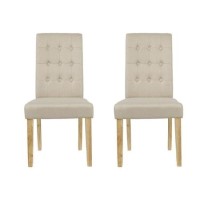 LPD Roma Beige Pair of Dining Chairs