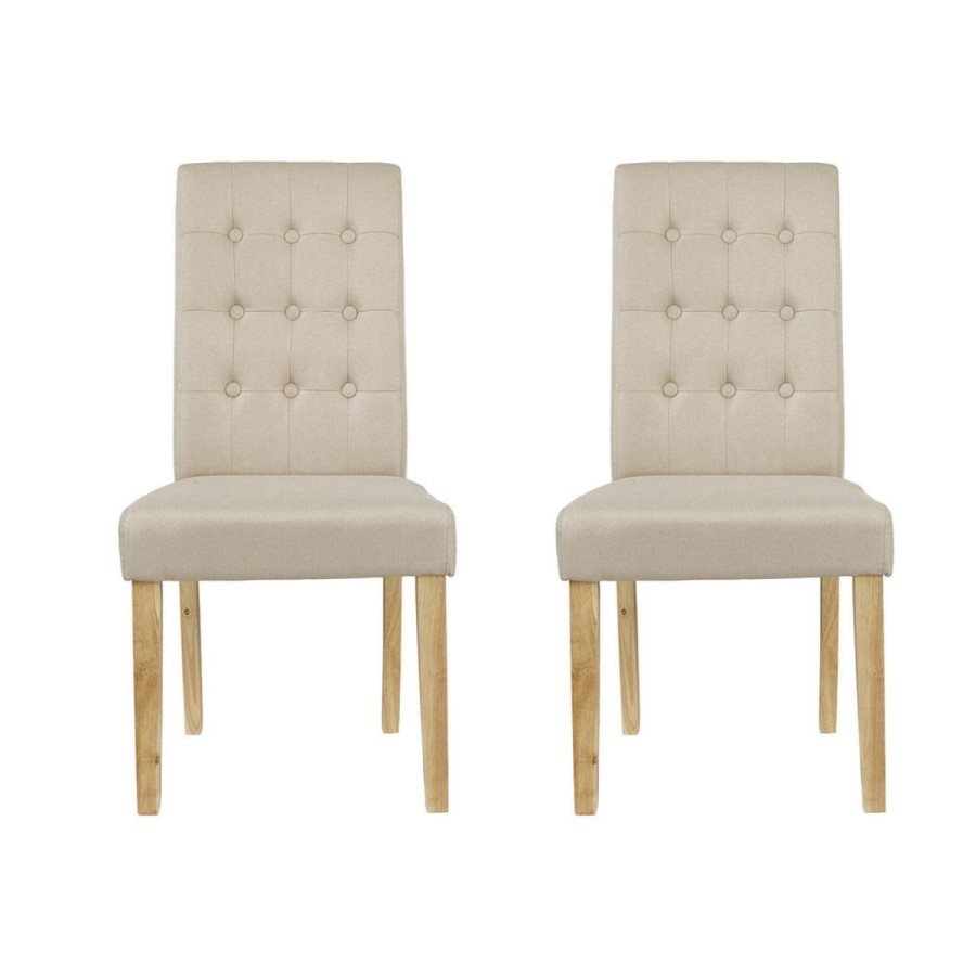 LPD Roma Beige Pair of Dining Chairs