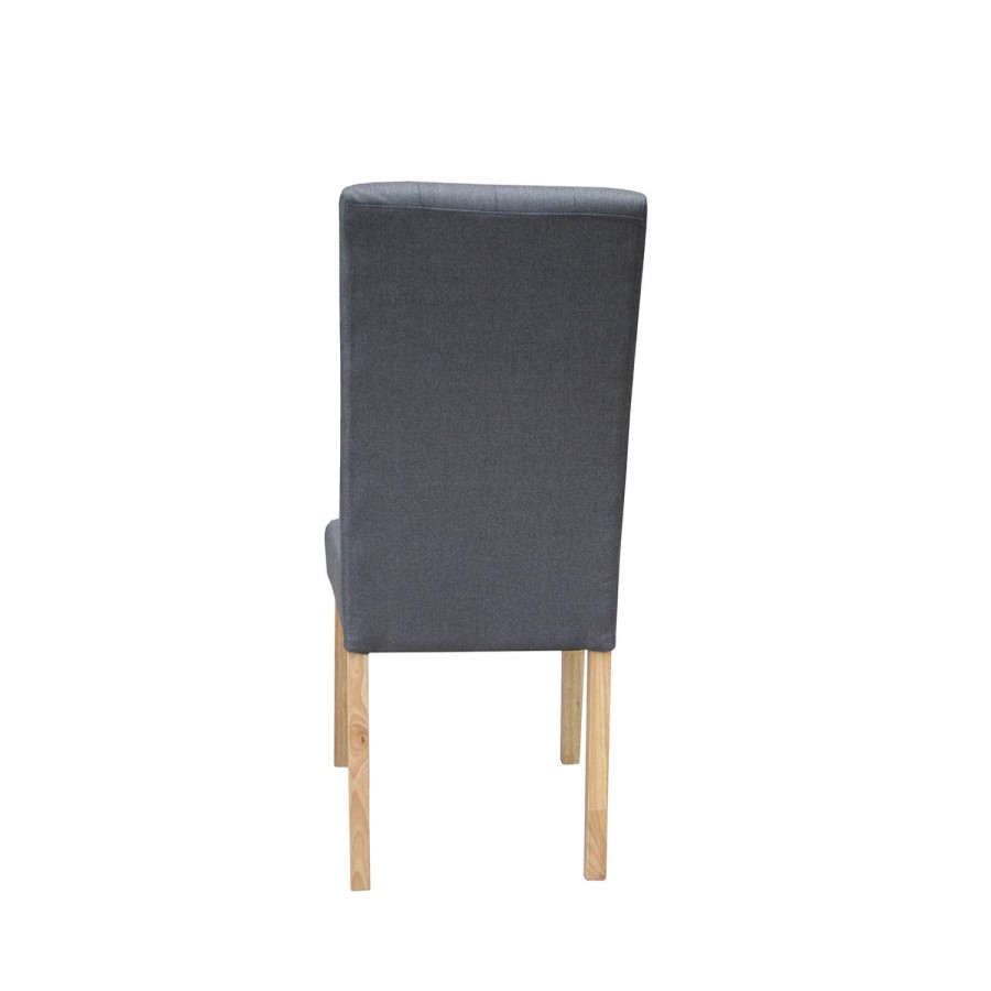 Pair of Dining Chairs in Grey with Button Back - Roma
