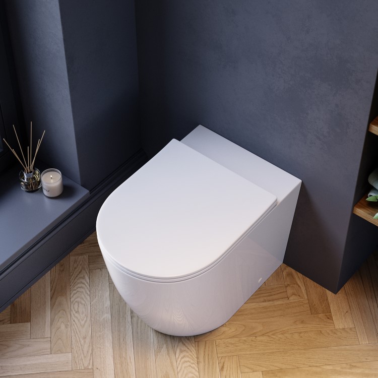 Back to Wall Rimless Toilet and Soft Close Seat - Roma