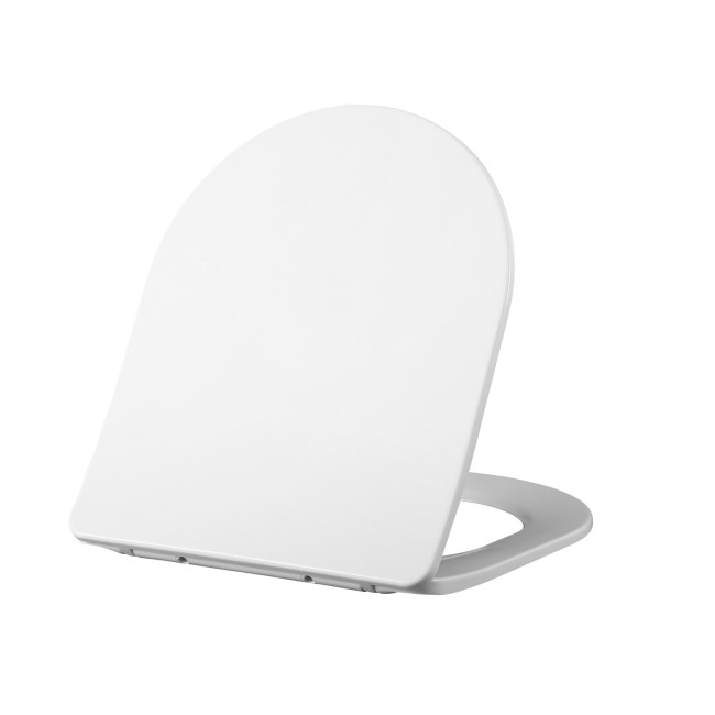 White Round Soft Close Toilet Seat with Quick Release - Roma