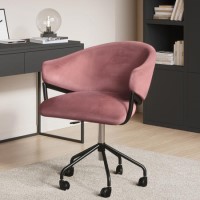 Pink Velvet Swivel Office Chair - Ronnie