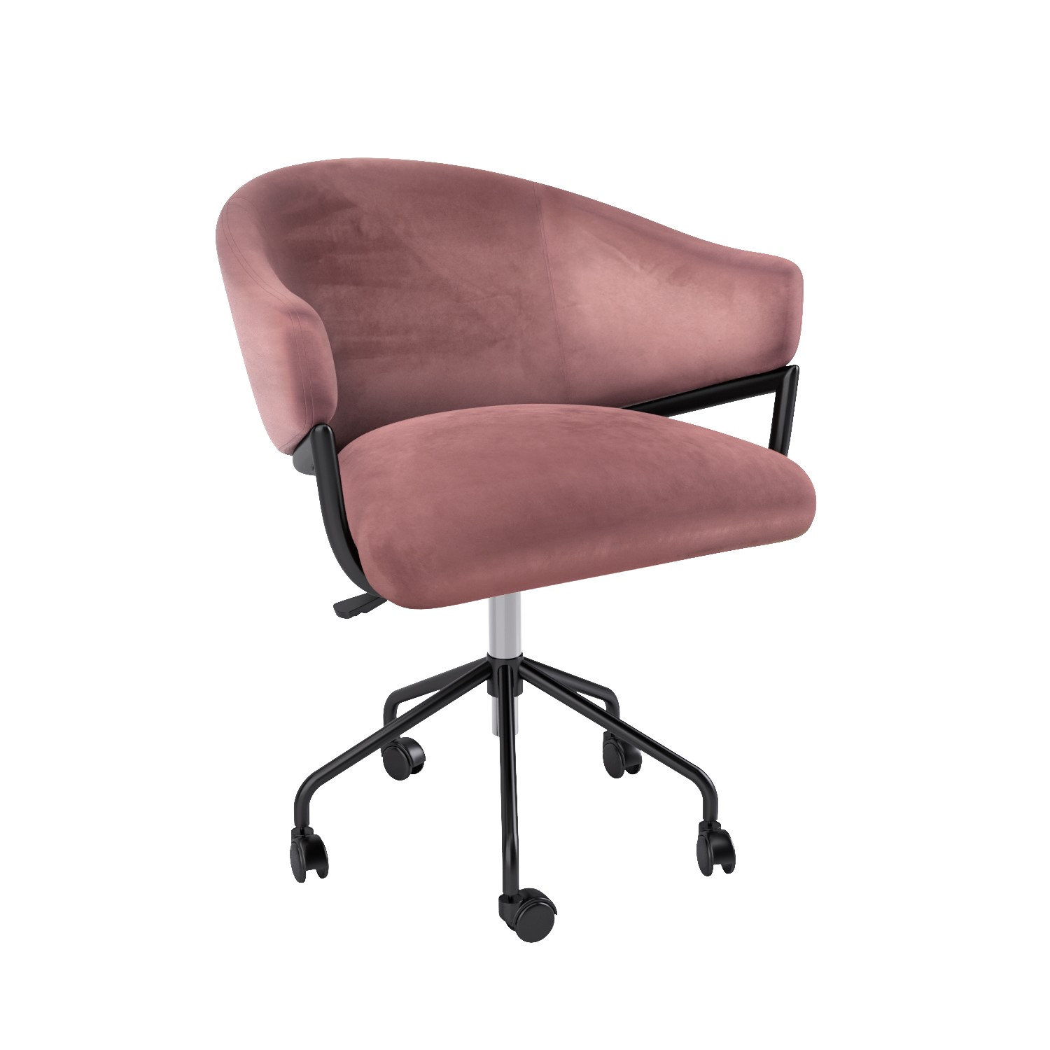 Vivian Mid-Back Pink Vinyl Executive Swivel Office Chair with