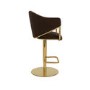 Brown Velvet Adjustable Swivel Bar Stool with Gold Base - Ronnie