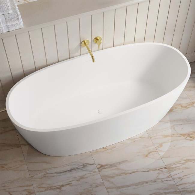 Matt White Freestanding Double Ended Bath 1700 x 760mm - Rosa