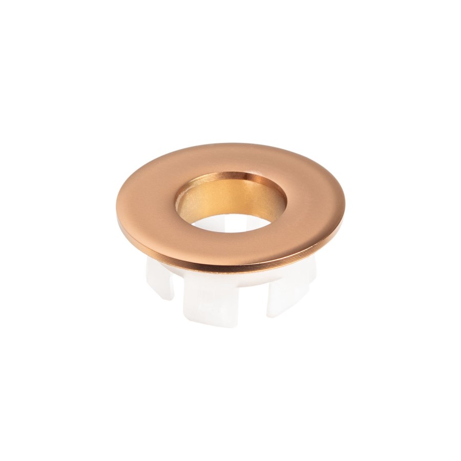 Brushed Bronze Round Basin Overflow Cover - Ashford
