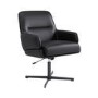 Black Faux Leather Office Chair with Footrest - Rowan