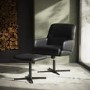 Black Faux Leather Office Chair with Footrest - Rowan