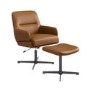 Tan Faux Leather Recliner Office Chair with Footrest - Rowan