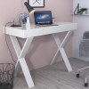 GRADE A1 - White Gloss Office Desk with Drawer - Roxy