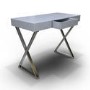 Grey Gloss Office Desk with Drawer - Roxy