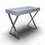 Grey Gloss Office Desk with Drawer - Roxy