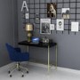 Modern Black Gloss Office Desk - Roxy