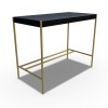 GRADE A1 - Modern Black Desk with Gold Legs - Roxy