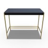 GRADE A1 - Modern Black Desk with Gold Legs - Roxy