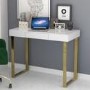 Modern White Desk with Gold Legs - Roxy