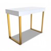 Modern White Desk with Gold Legs - Roxy