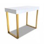 Modern White Desk with Gold Legs - Roxy