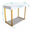 Modern White Desk with Gold Legs - Roxy