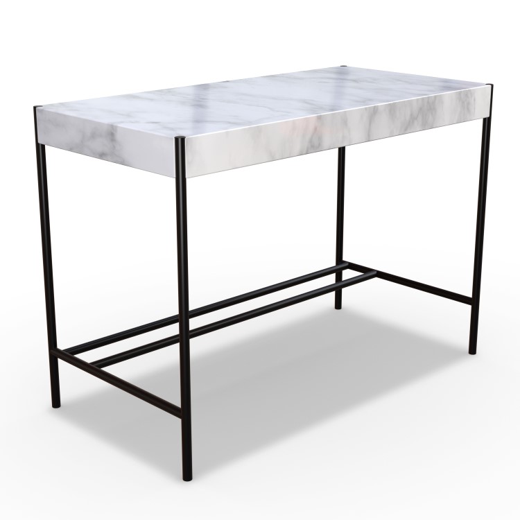 White Marble Effect Desk - Roxy