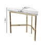 GRADE A1 - White Gloss Corner Desk with Gold Legs - Roxy