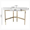 GRADE A2 - White High Gloss Corner Desk with Gold Legs and Drawer - Roxy